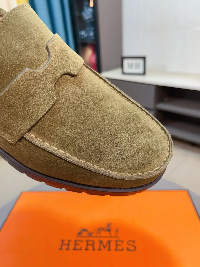 Men's shoes 💰458🌹🌹Niuli "HERMES" Hermès business leather shoes, original factory configuration, original imported frosted cowhide upper + luxury hardware logo + fully imported original customized cowhide lining, sole: rubber wear-resistant outsole, difficult craftsmanship, original factory follow-up goods, 🔍🔍high quality code number: 38-44 45 can be customized